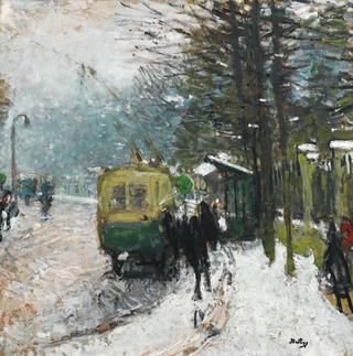 The Tramway in Snow at Neuilly