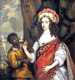 Portrait of Maria Henriëtte Stuart, Prince Willem II of Oranje with a Negro Page