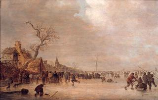 Winter Landscape with Skaters on a Lake