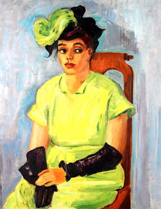 Portrait of Freda Wermel in Yellow Dress