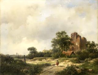 Landscape with the Ruins of Brederode Castle in Santpoort