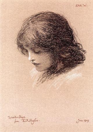 Head Study of a Young Girl, Looking downwards