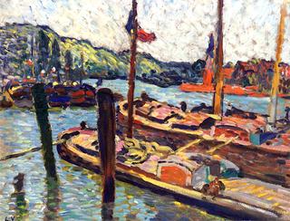 Barges in the Port of Rouen