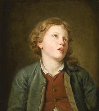 A Young Boy Looking Up