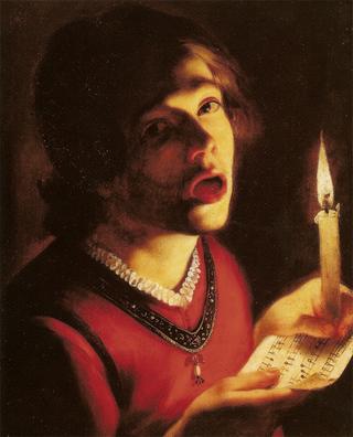 Singer with Candle