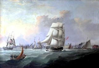 利物浦港：前景是“约翰·坎贝尔”号，船主艾萨克·博尔德