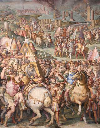 The emperor Massimiliano lifts the siege from Livorno