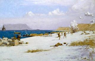 部队于1915年8月7日晚些时候在苏弗拉湾C海滩登陆