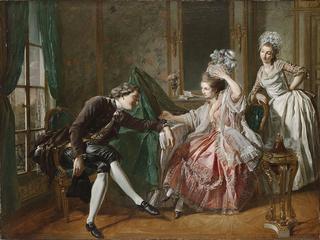 Interior with a Lady, her Maid, and a Gentleman