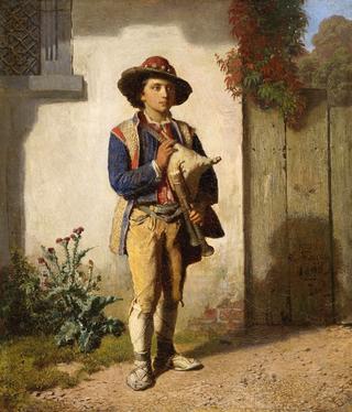 Savoyard boy with bagpipe