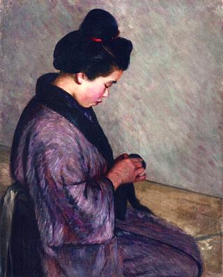 Japanese Lady Sewing