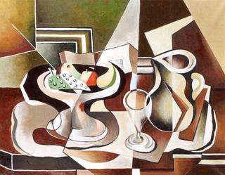 Still Life with Fruit Dish and Glass