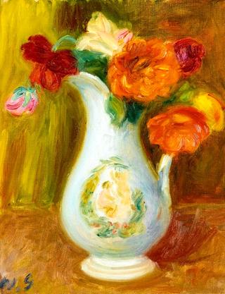 Flowers in a White Pitcher