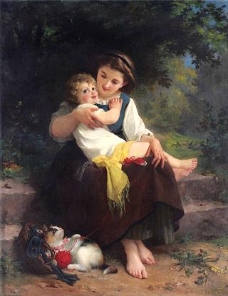 Mother and Child with a Kitten
