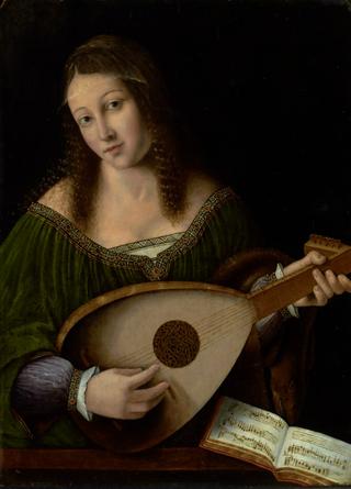 Lady Playing a Lute
