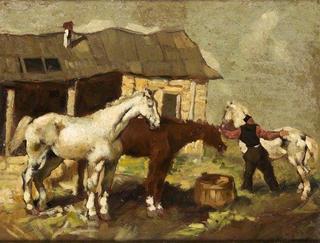 Peasant with Horses