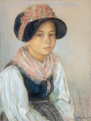 Young Girl in Traditional Valais Costume