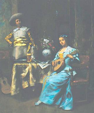 Lady playing a Lute