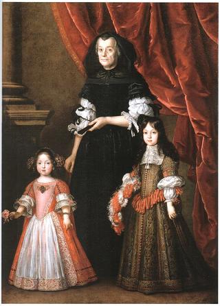Ferdinando de' Medici, Grand Prince of Tuscany and his sister, Anna Maria Luisa with their governess