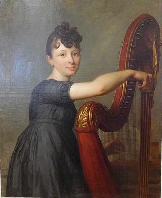 Portrait of Mademoiselle Larmoyer as Harpist