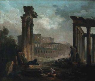 Ruins with the Colosseum