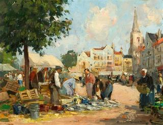 Crockery Seller at the Market