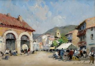 Market Scene in the Basque Country