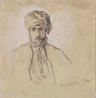 Portrait, half-length, of a Arab Man