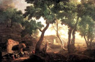 Landscape with Watering Horses