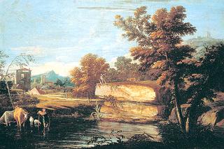 Landscape with Lake and Herds