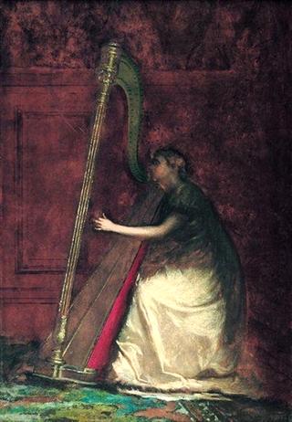 Lady Playing the Harp