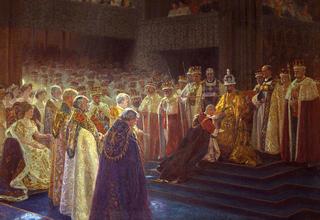 The Coronation of King George V, Edward, Prince of Wales doing Homage