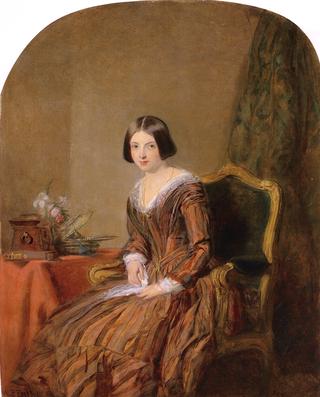 Portrait of a Woman in a Brown Silk Dress