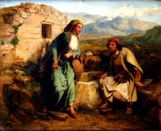 Greek Shepherd and Maiden by a Well