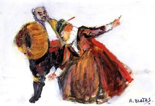 Falstaff, Reverenza Costume Sketch - Act I, Scene 2
