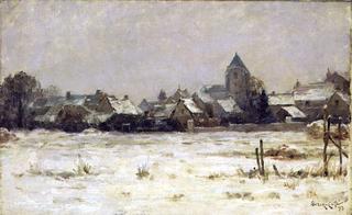 被雪覆盖的村庄