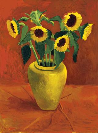 Sunflowers In a Yellow Vase