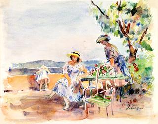 Three Figures on a Terrace