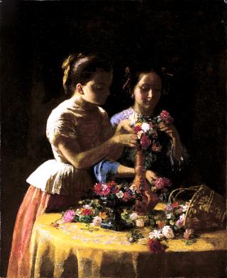 女孩和花