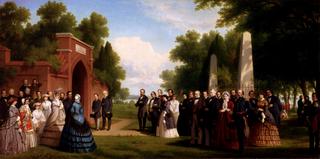 威尔士亲王、布坎南总统和政要访问华盛顿墓