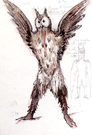 Costume Design for  Von Rothbart as an Owl