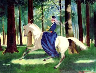 Lady on a white horse