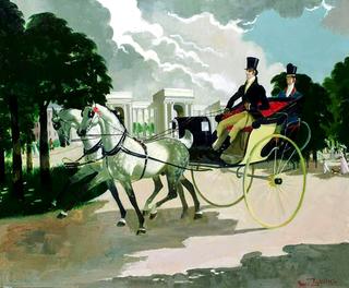 Horse and carriage at Hyde Park Corner