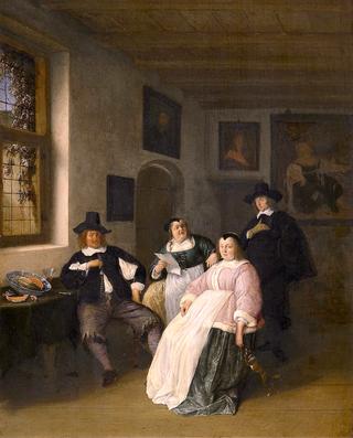 Self Portrait of Adriaen van Ostade with the De Goyer family