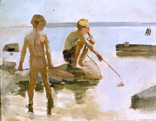 Sketch for Boys Playing on the Shore