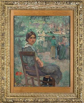 Garden at Nemours with Young Woman