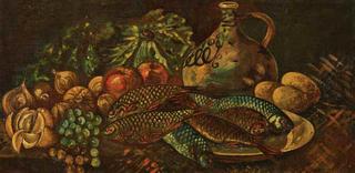 Still Life with Fish, Jug and Vegetables