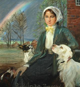 A Young Woman with Her Dogs at Ryomgaard