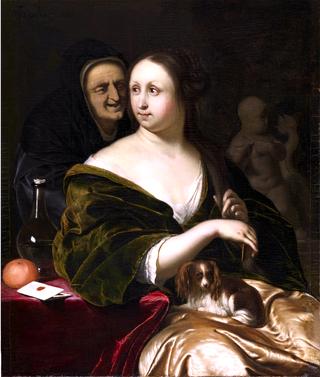 Woman with a Lapdog, Accompanied by a Maidservant