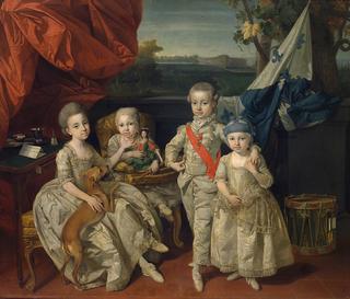 Prince Ludwig of Parma (1773-1803) with his three eldest siblings Karoline (1770-1804), Marie Antonie (1774-1841) and Charlotte (1777-1813)